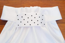 Load image into Gallery viewer, ERA EURO REGAL STOCK TIE - White satin with black crystals

