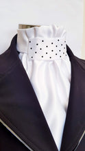 Load image into Gallery viewer, ERA EURO REGAL STOCK TIE - White satin with black crystals
