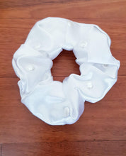 Load image into Gallery viewer, Satin Hair Scrunchies - pearls or crystals - Free postage in Australia
