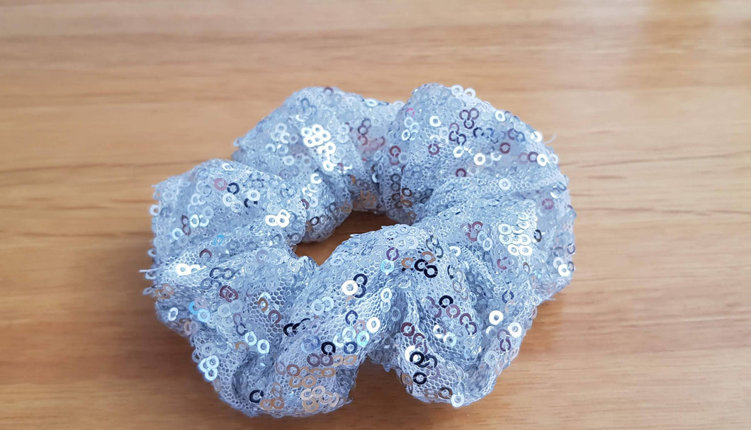 SIA sequined hair scrunchie – Black, Silver, White and Rose Gold – Free postage in Australia